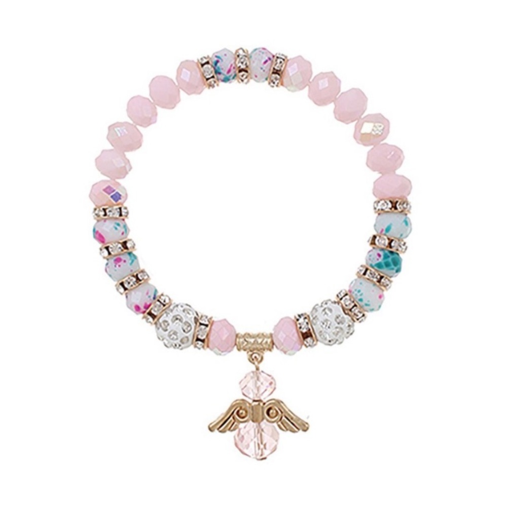 Glass Angel Charm Rhinestone Bracelet:NEW LISTING